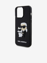 Karl Lagerfeld Karl Lagerfeld 3D Gummi Karl and Choupette Rückseite Hülle für iPhone 14 Pro Max Schwarz