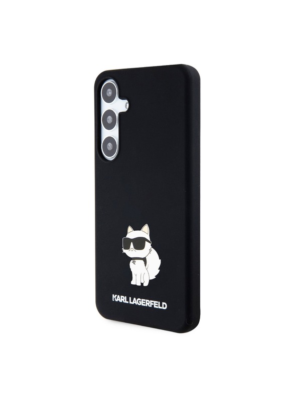 Karl Lagerfeld Karl Lagerfeld Liquid Silicone Choupette NFT Rückseite Hülle für Samsung Galaxy S24+ Schwarz