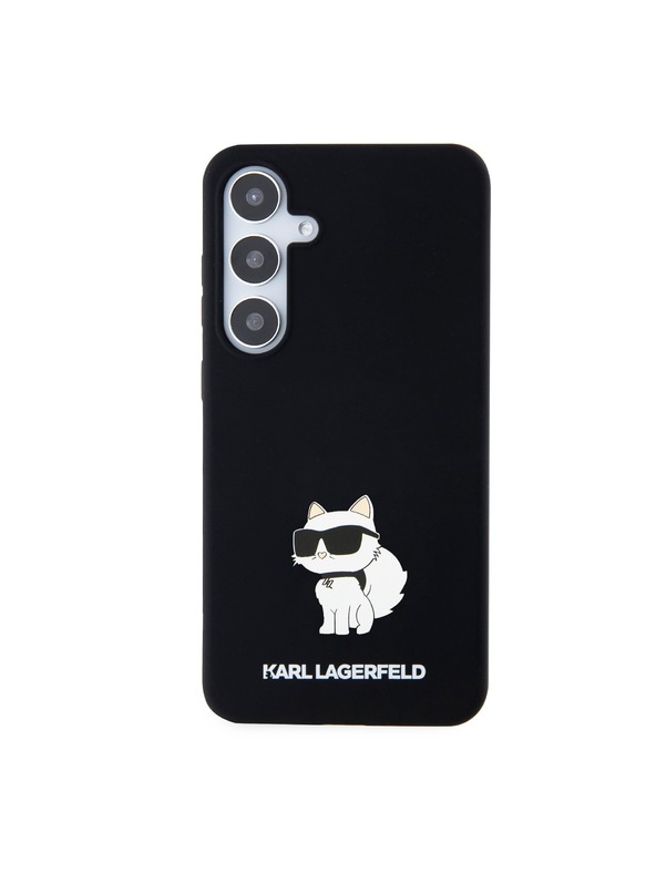 Karl Lagerfeld Karl Lagerfeld Liquid Silicone Choupette NFT Rückseite Hülle für Samsung Galaxy S24+ Schwarz