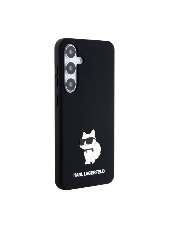 Karl Lagerfeld Karl Lagerfeld Liquid Silicone Choupette NFT Rückseite Hülle für Samsung Galaxy S24+ Schwarz