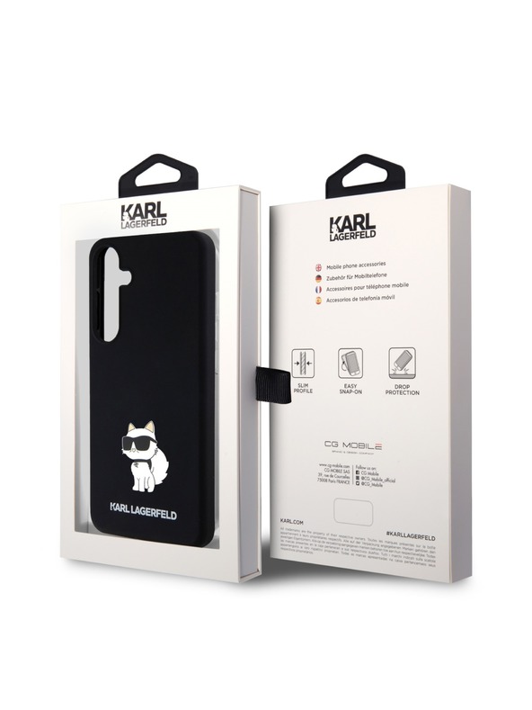 Karl Lagerfeld Karl Lagerfeld Liquid Silicone Choupette NFT Rückseite Hülle für Samsung Galaxy S24+ Schwarz