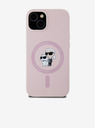 Karl Lagerfeld Rückseite Hülle für iPhone 14 Karl Lagerfeld Liquid Silicone Karl and Choupette Magsafe