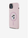 Karl Lagerfeld Rückseite Hülle für iPhone 14 Karl Lagerfeld Liquid Silicone Karl and Choupette Magsafe