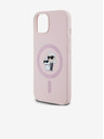 Karl Lagerfeld Rückseite Hülle für iPhone 14 Karl Lagerfeld Liquid Silicone Karl and Choupette Magsafe