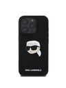 Karl Lagerfeld Karl Lagerfeld Liquid Silicone Karl Head MagSafe Rückseite Hülle für iPhone 16 Pro Schwarz