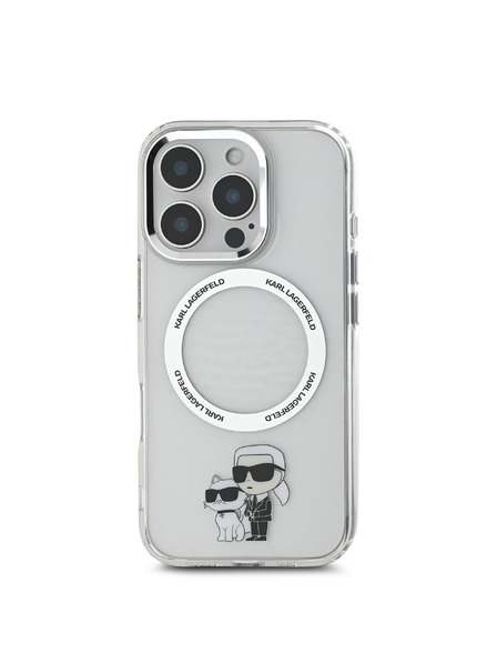 Karl Lagerfeld Karl Lagerfeld IML Karl and Choupette MagSafe Rückseite Hülle für iPhone 16 Pro Max Transparent