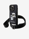 Karl Lagerfeld Karl Lagerfeld Saffiano Crossbody Riemen Karl and Choupette NFT Hülle für iPhone 14 Pro Schwarz