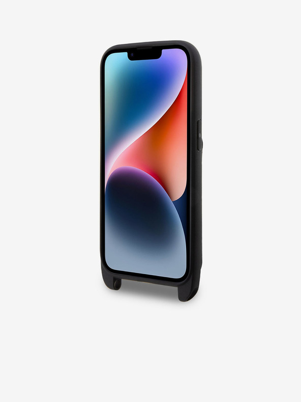 Karl Lagerfeld Karl Lagerfeld Saffiano Crossbody Riemen Karl and Choupette NFT Hülle für iPhone 14 Pro Schwarz