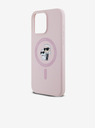 Karl Lagerfeld Rückseite Hülle für iPhone 14 Pro Karl Lagerfeld Liquid Silicone Karl and Choupette Magsafe