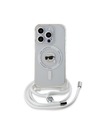 Karl Lagerfeld Karl Lagerfeld IML Crossbody Karl Head MagSafe Rückseite Hülle für iPhone 15 Pro Max Transparent