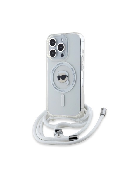 Karl Lagerfeld Karl Lagerfeld IML Crossbody Karl Head MagSafe Rückseite Hülle für iPhone 15 Pro Max Transparent