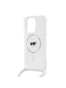 Karl Lagerfeld Karl Lagerfeld IML Crossbody Karl Head MagSafe Rückseite Hülle für iPhone 15 Pro Max Transparent