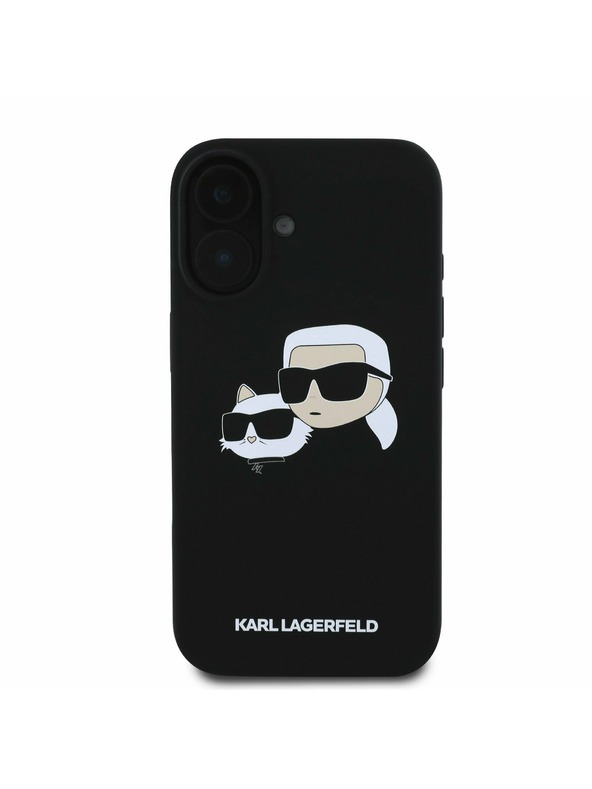 Karl Lagerfeld Karl Lagerfeld Liquid Silicone Double Heads MagSafe Rückseite Hülle für iPhone 16 Plus Black