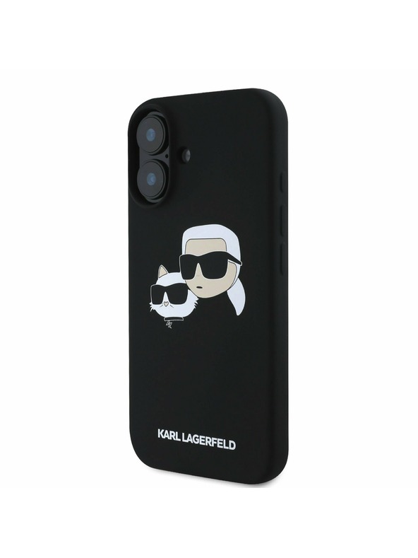 Karl Lagerfeld Karl Lagerfeld Liquid Silicone Double Heads MagSafe Rückseite Hülle für iPhone 16 Plus Black