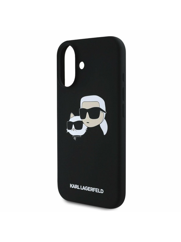 Karl Lagerfeld Karl Lagerfeld Liquid Silicone Double Heads MagSafe Rückseite Hülle für iPhone 16 Plus Black