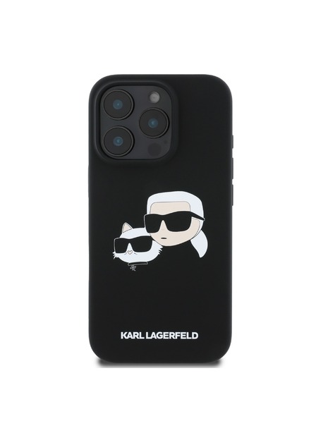 Karl Lagerfeld Karl Lagerfeld Liquid Silicone Double Heads MagSafe Rückseite Hülle für iPhone 16 Pro Max Black