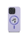Karl Lagerfeld Karl Lagerfeld Liquid Silicone Karl and Choupette MagSafe Rückseite Hülle für iPhone 16 Pro Max Purple