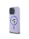Karl Lagerfeld Karl Lagerfeld Liquid Silicone Karl and Choupette MagSafe Rückseite Hülle für iPhone 16 Pro Max Purple