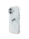Karl Lagerfeld Karl Lagerfeld IML K&CH Heads Metallrahmen MagSafe Rückseite Hülle für iPhone 16 Transparent
