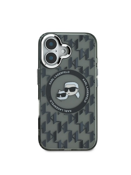 Karl Lagerfeld Karl Lagerfeld IML Monogram K&CH Heads MagSafe Rückseite Hülle für iPhone 16 Black