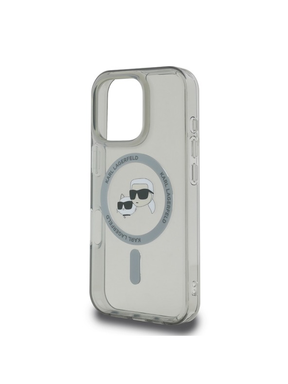 Karl Lagerfeld Karl Lagerfeld IML K&CH Heads Metallrahmen MagSafe Rückseite Hülle für iPhone 16 Pro Max Black