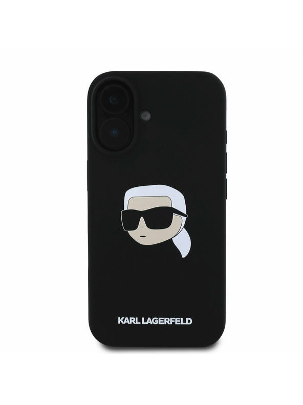 Karl Lagerfeld Karl Lagerfeld Liquid Silicone Karl Head MagSafe Rückseite Hülle für iPhone 16 Black