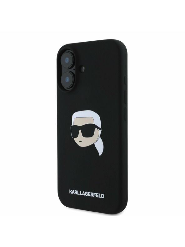 Karl Lagerfeld Karl Lagerfeld Liquid Silicone Karl Head MagSafe Rückseite Hülle für iPhone 16 Black
