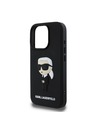 Karl Lagerfeld Karl Lagerfeld 3D Rubber Ikonik Rückseite Hülle für iPhone 16 Pro Max Black