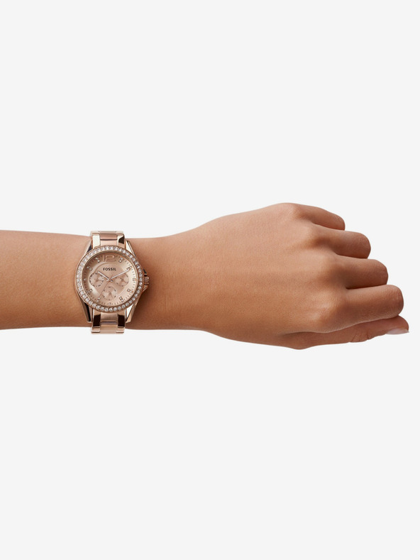 Fossil Roségoldene Damen Uhr Fossil Riley