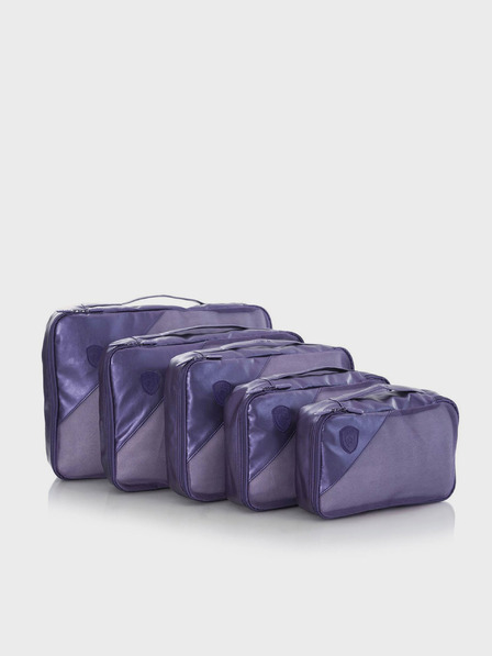 Heys 5-teiliges Reisegepäck-Set in Dunkelblau Heys Metallic Packing Cube 5pc