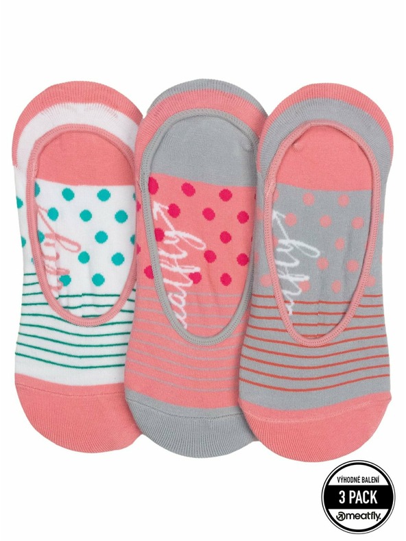 Meatfly Meatfly Socken Low Socks Triple Pack Grey Stripe | Grau | Größe