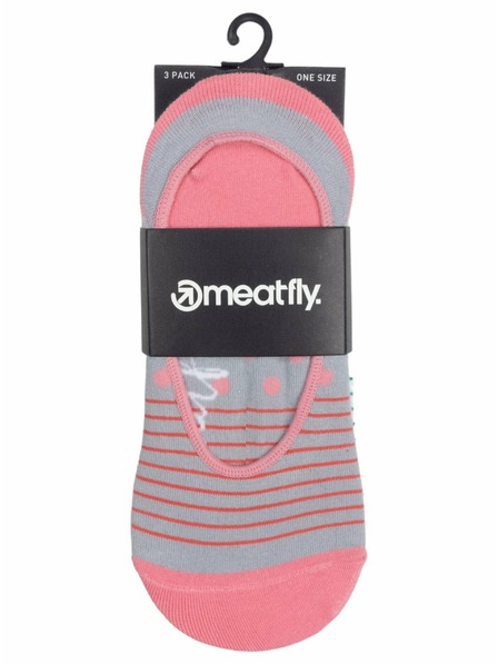 Meatfly Meatfly Socken Low Socks Triple Pack Grey Stripe | Grau | Größe