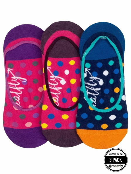 Meatfly Meatfly Socken Low Socks Triple Pack Navy / Fuchsia | Lila | Größe