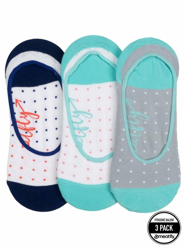 Meatfly Meatfly Socken Low Socks Triple Pack Blau Gepunktet | Blau | Größe