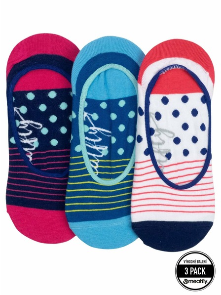 Meatfly Meatfly Socken Low Socks Triple Pack Rot Gestreift | Rot | Größe