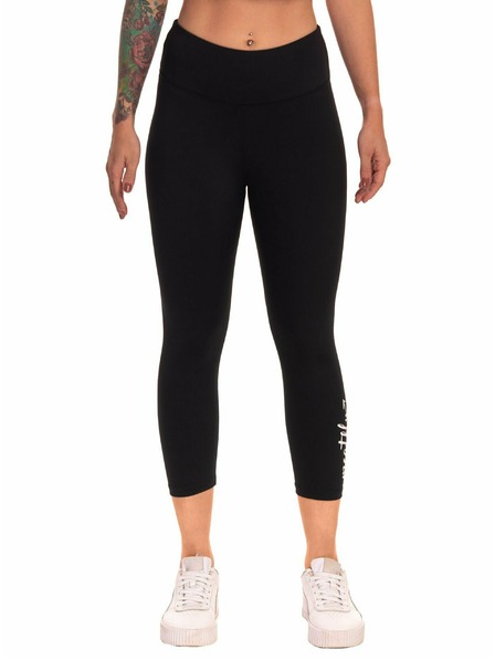 Meatfly Meatfly Damen Leggings Edna White Logo | Schwarz | Größe