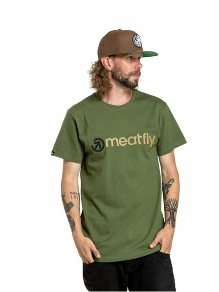 Meatfly Meatfly Herren-T-Shirt Joe Olive | Grün | Größe S | 100% Baumwolle