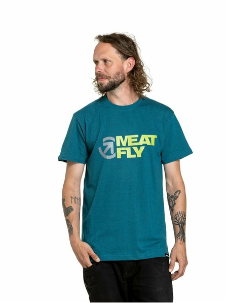 Meatfly Meatfly Herren-T-Shirt Revital Petrol Heather | Blau | Größe