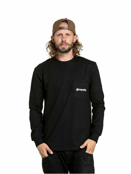 Meatfly Meatfly Herren-Langarmshirt Harvey Black | Schwarz | Größe
