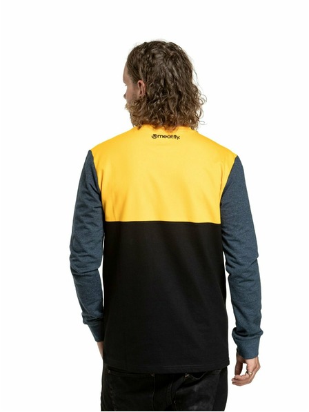 Meatfly Meatfly Herren Langarm-T-Shirt Harvey Deep Yellow/Navy Heather | Gelb | Größe