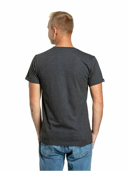 Meatfly Meatfly Herren T-Shirt Striped Logo Charcoal Heather | Grau | Größe