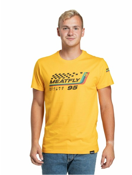 Meatfly Meatfly Herren T-Shirt Racing Spirit Deep Yellow | Gelb | Größe S | 100% Baumwolle