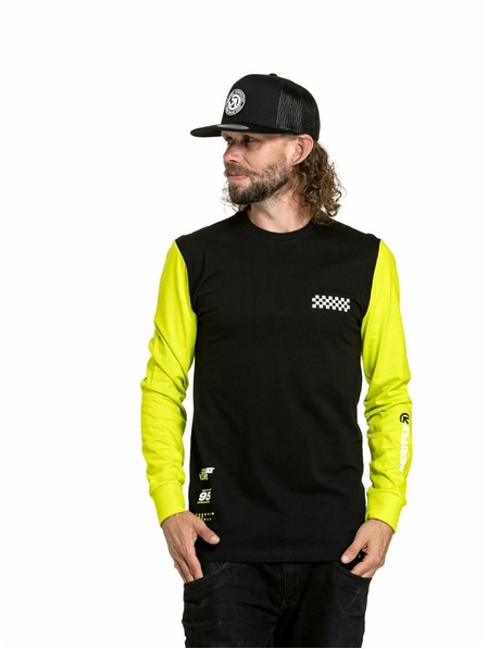 Meatfly Meatfly Herren Langarm-T-Shirt Appex Safety Yellow/Black | Gelb | Größe