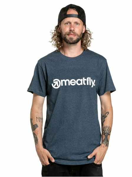 Meatfly Meatfly Herren T-Shirt Joe Navy Heather | Blau | Größe
