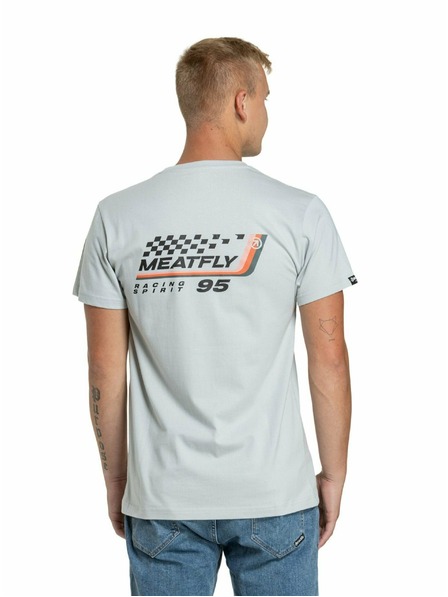 Meatfly Meatfly Herren T-Shirt Racing Spirit Stone | Braun | Größe S | 100% Baumwolle