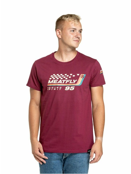 Meatfly Meatfly Herren Shirt Racing Spirit Dunkelwein | Rot | Größe S | 100% Baumwolle