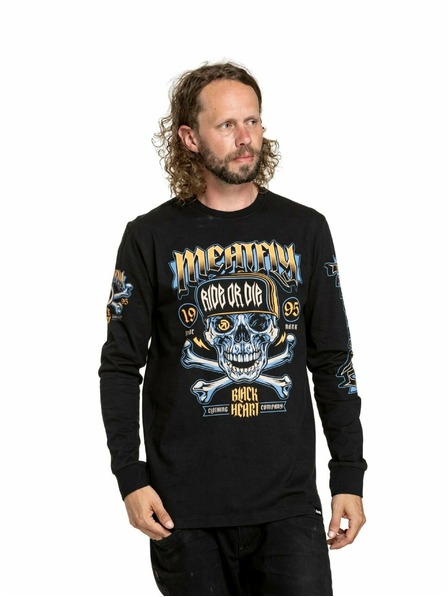 Meatfly Meatfly Herren Langarmshirt Crossbones Schwarz | Schwarz | Größe