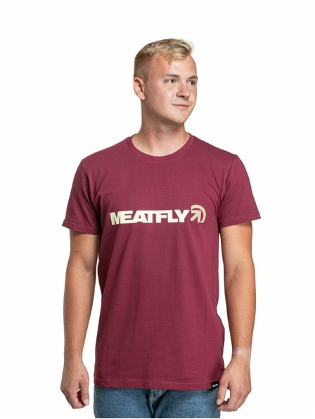 Meatfly Meatfly Herren Shirt Logex Dunkelwein | Rot | Größe S | 100% Baumwolle