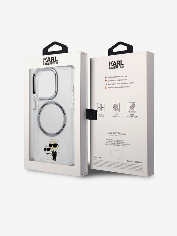 Karl Lagerfeld Karl Lagerfeld IML Karl and Choupette NFT MagSafe Rückseite Hülle für iPhone 14 Pro Max Transparent