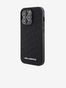 Karl Lagerfeld PU Steppenmuster Rückseite Hülle für iPhone 15 Pro Max Schwarz Karl Lagerfeld
